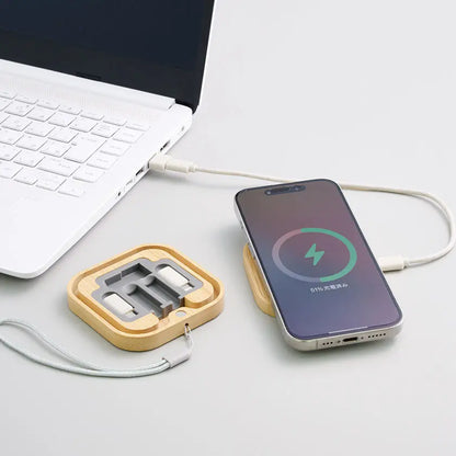 バンブーワイヤレス充電器＆ケーブルセット(※受注生産品)