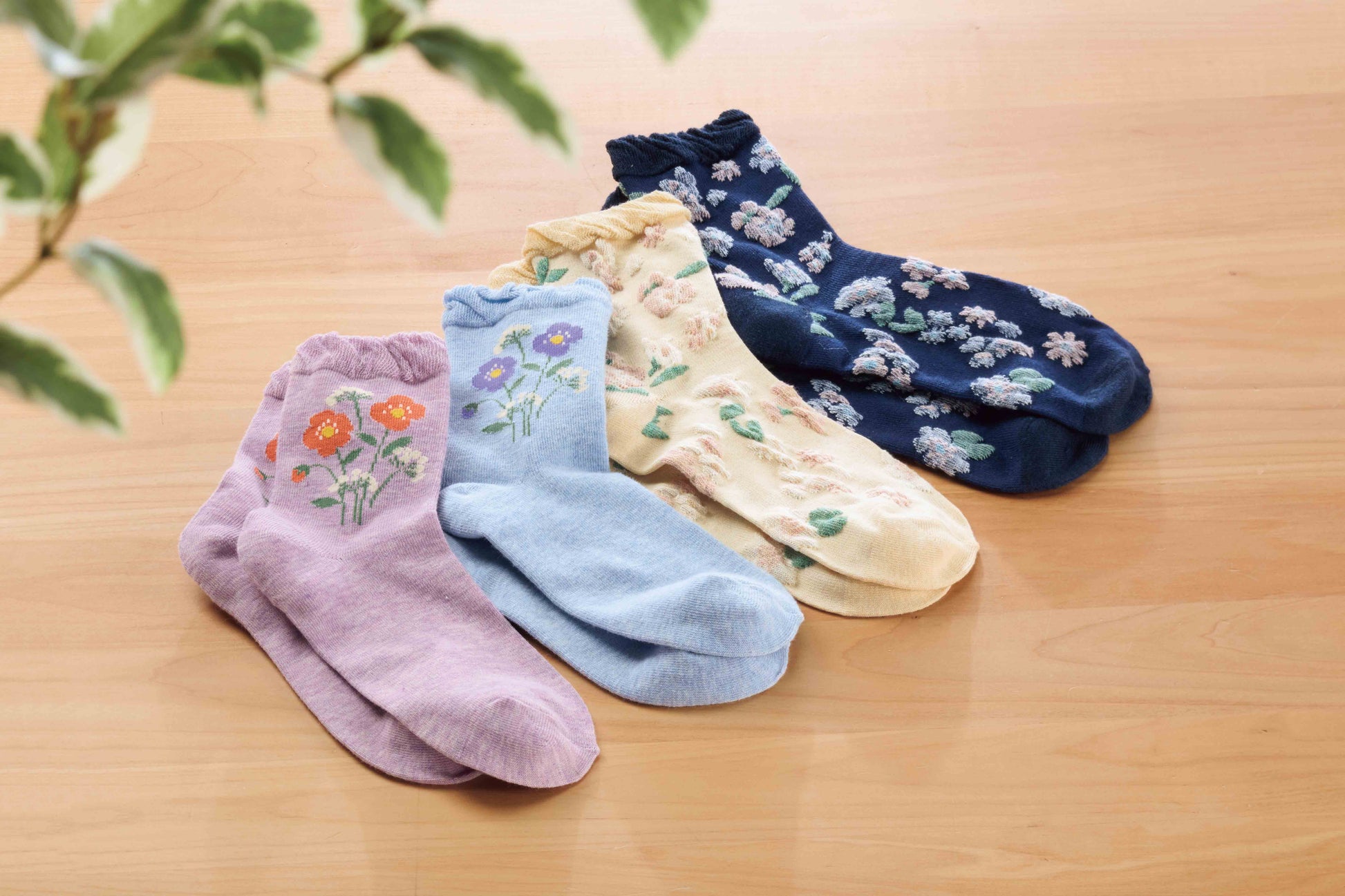 ブーケット／花柄ソックス