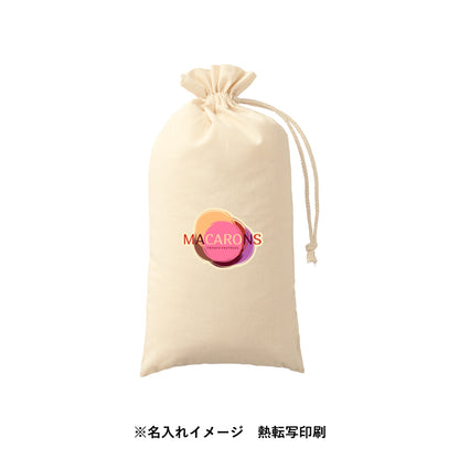 染めレギュラーブカチオンランケット（巾着付）　名入れイメージ　熱転写印刷