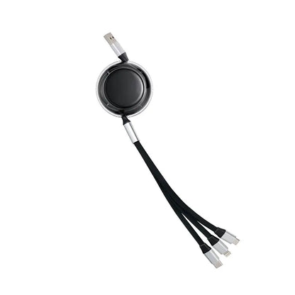 コードリール３in１充電ケーブルのブラック