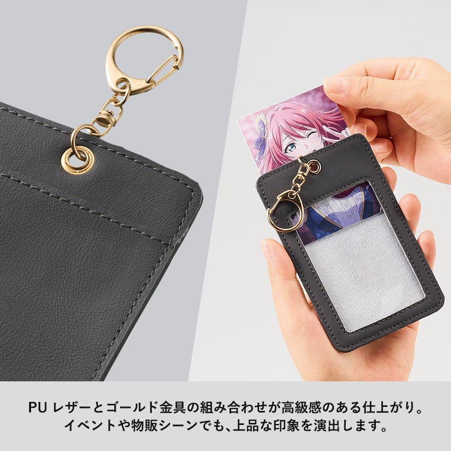 カラーカードケース　PUレザーとゴールド金具の組み合わせ