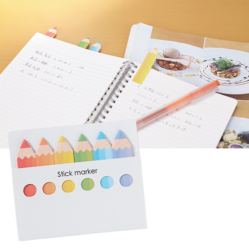 色鉛筆型ふせん　使用イメージ