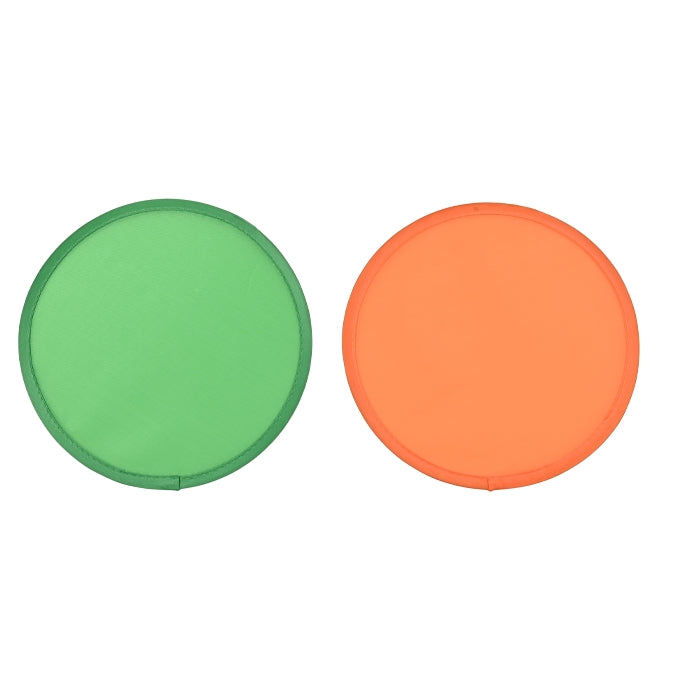 コンパクト収納カラーうちわ　グリーンとオレンジ