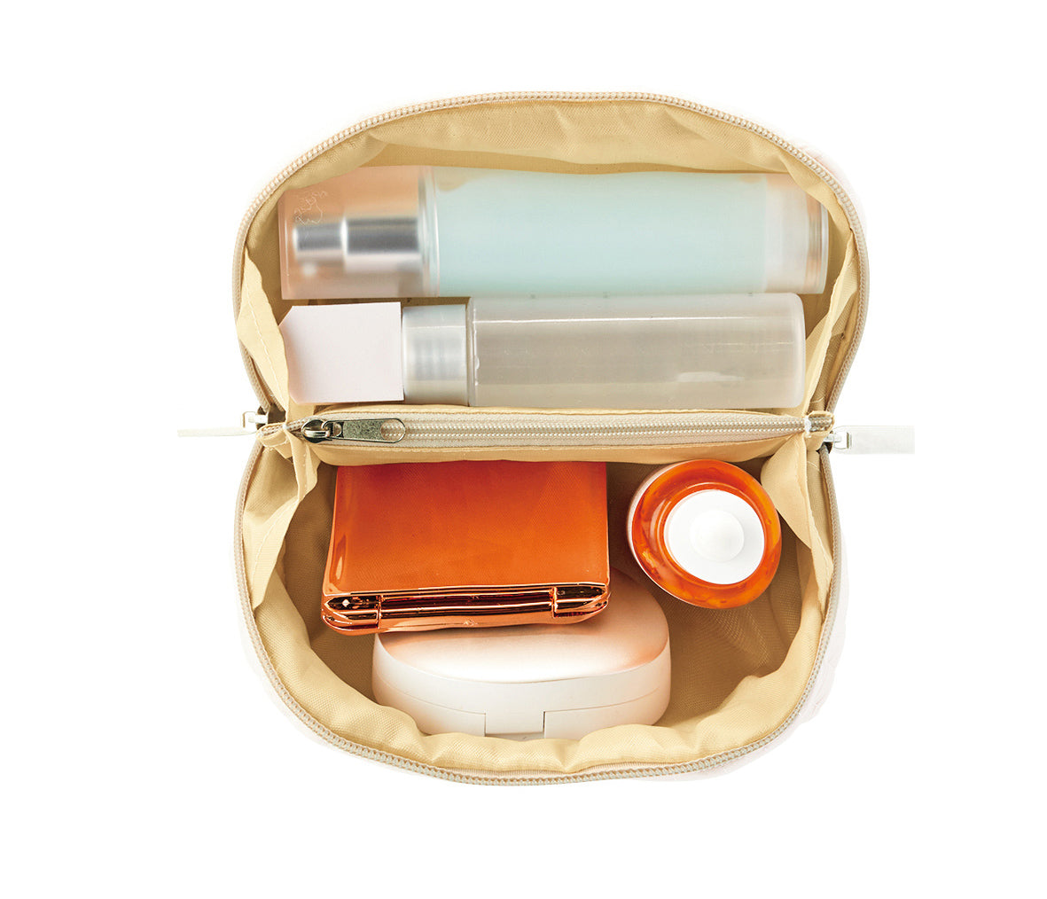 エルジール／大きく開いてたっぷり入るポーチ　たっぷり収納できます