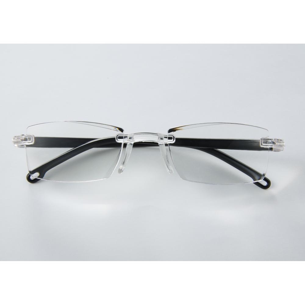 メガネ型ルーペ　つるをたたんで正面から見た画像