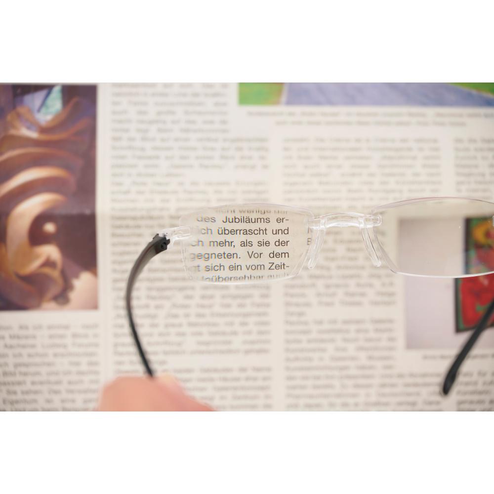 メガネ型ルーペ　新聞の細かい文字も大きく見える
