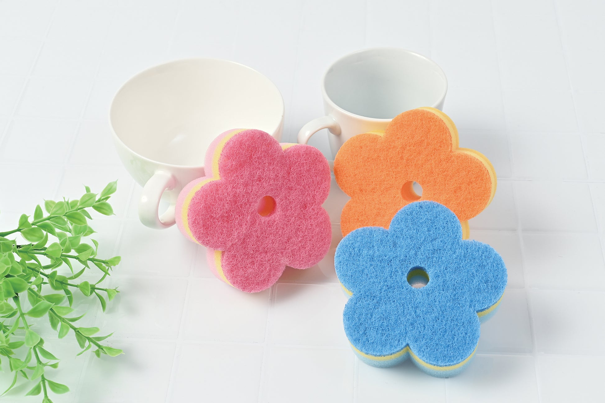 フラワーダイカットキッチンスポンジ（1コ入）　ディスプレイイメージ