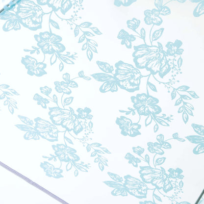 フラワーレース／ドーム型ジャンプ傘　花柄　ライトブルー