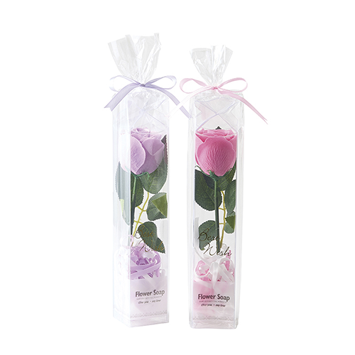 フラワーソープ　ローズ一輪プラケース入り　２色