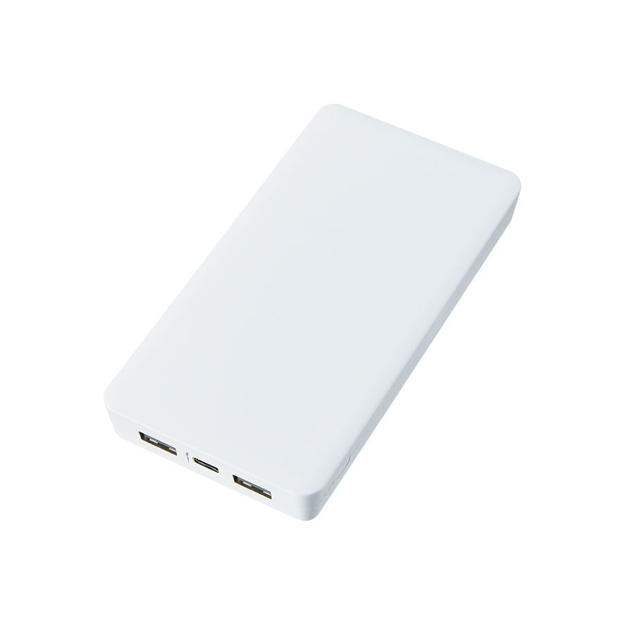 全面印刷できるモバイルチャージャー10000　スクエア　　ホワイト