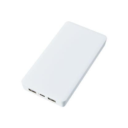 全面印刷できるモバイルチャージャー10000　スクエア　　ホワイト