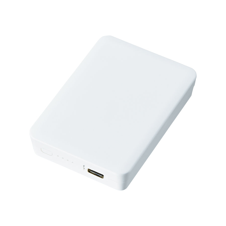 全面印刷できるモバイルチャージャー2500　スクエア　ホワイト
