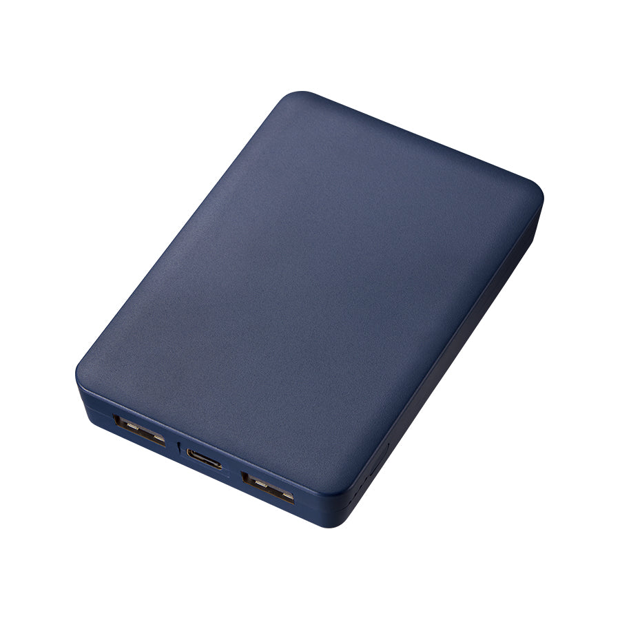 全面印刷できるモバイルチャージャー5000　スクエア　ネイビー