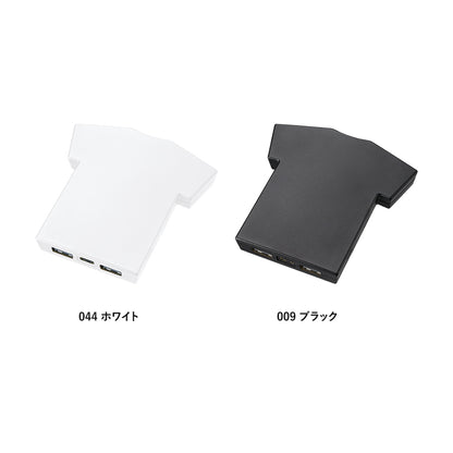 全面印刷できるモバイルチャージャー5000　Ｔシャツ　ホワイトとブラック