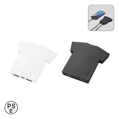 全面印刷できるモバイルチャージャー5000　Ｔシャツ　２色
