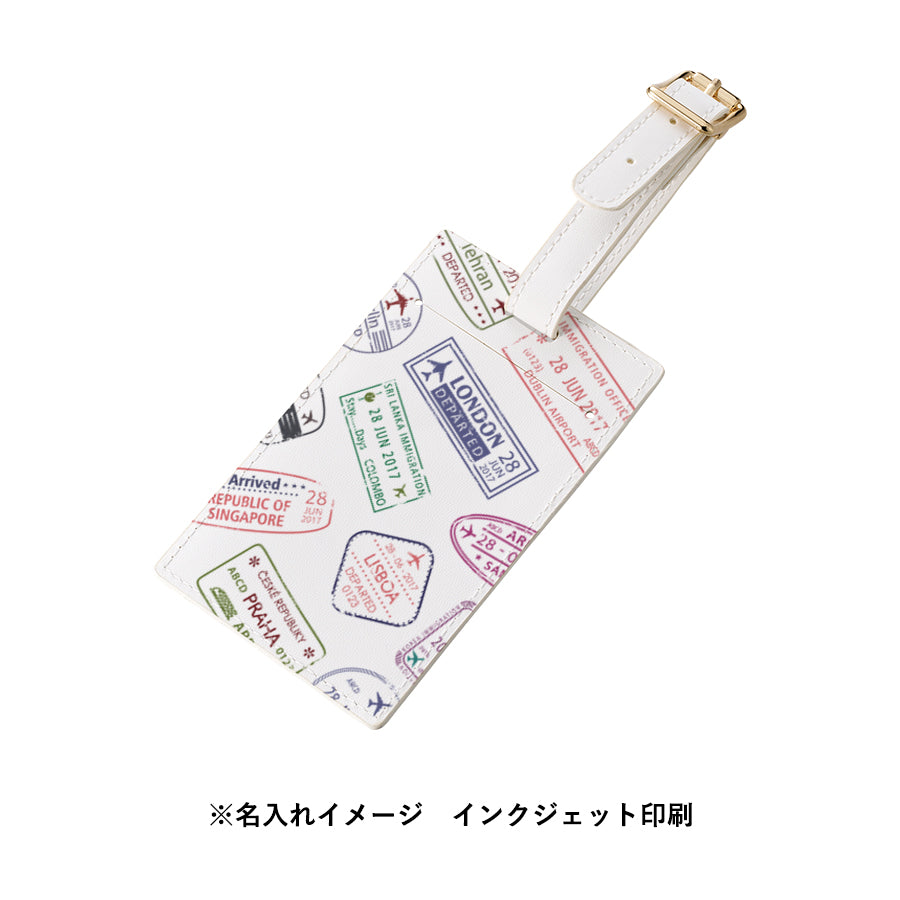 全面印刷できる合皮ラゲッジタグ　名入れイメージ　インクジェット印刷