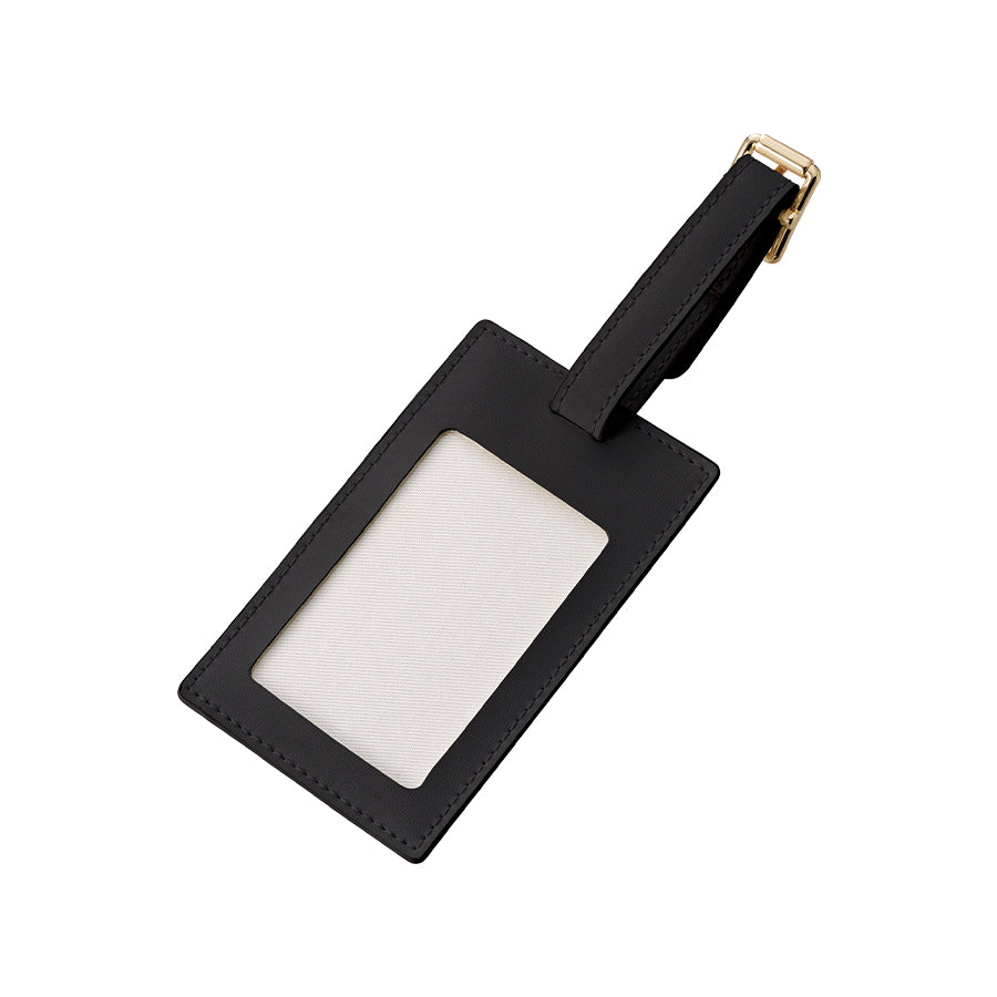 全面印刷できる合皮ラゲッジタグ 表面　ブラック