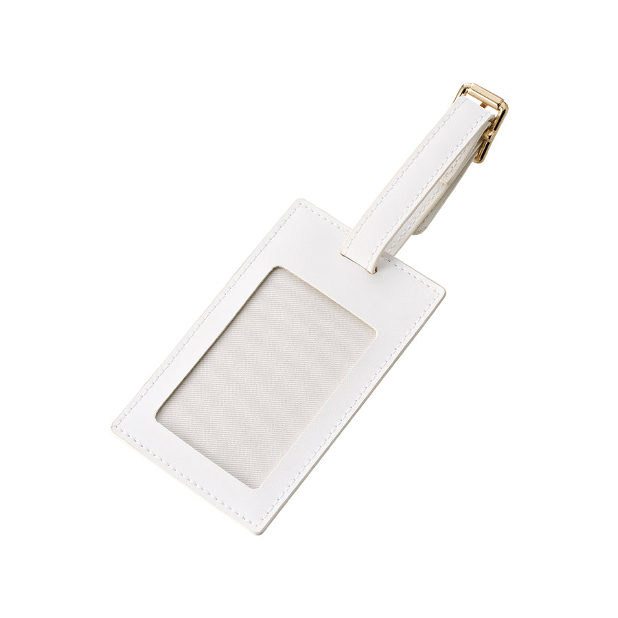 全面印刷できる合皮ラゲッジタグ　表面　ホワイト