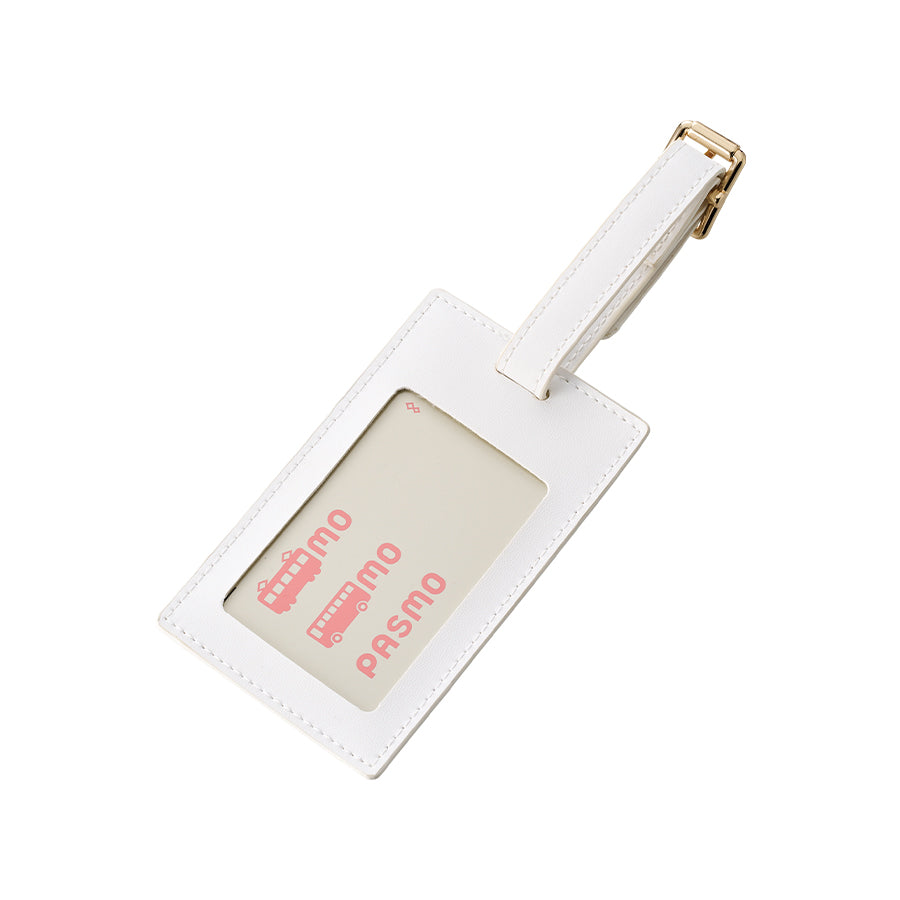 全面印刷できる合皮ラゲッジタグ　カードを入れたイメージ　ホワイト