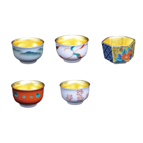 金箔九谷ぐい呑み1個　柄イメージ