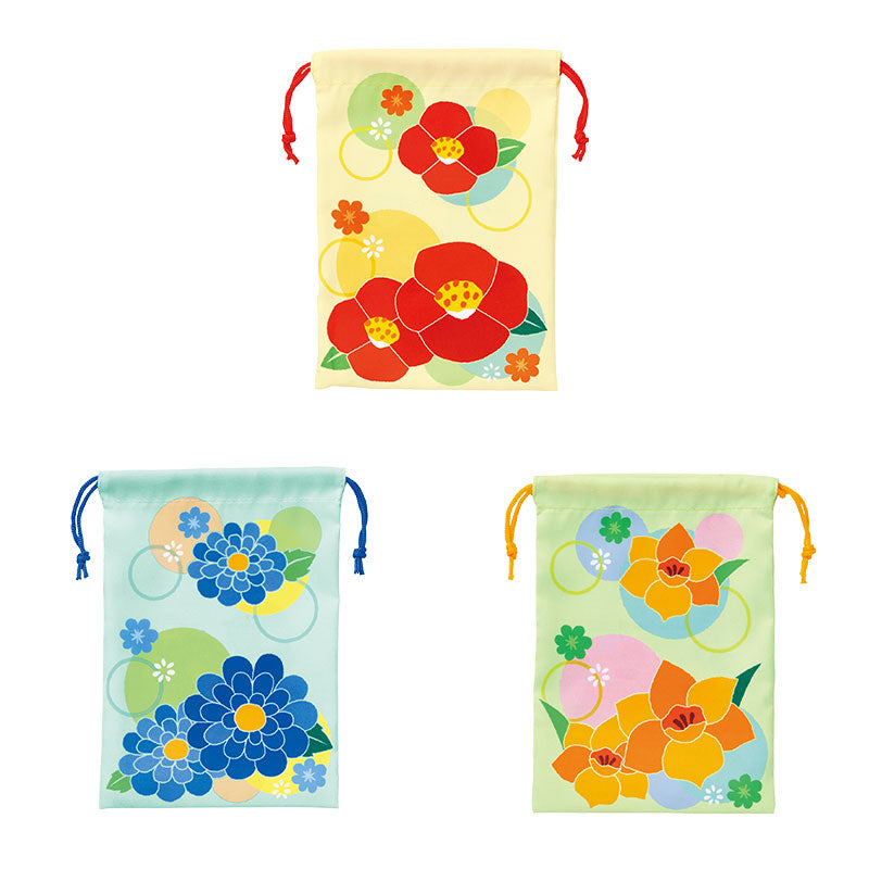 はなわらい 巾着袋　三種類デザイン比較