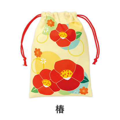 はなわらい 巾着袋　椿