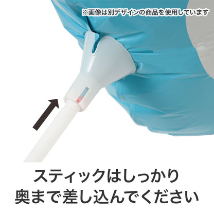 ハート スティックバルーン　スティックはっしかり奥まで差し込む