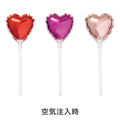 ハート スティックバルーン　空気注入時