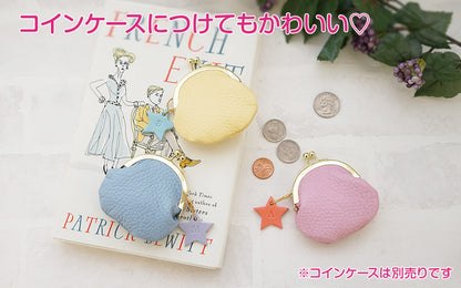 hoshinooto/本革星チャーム　イエロー、スカイブルー、ピンク