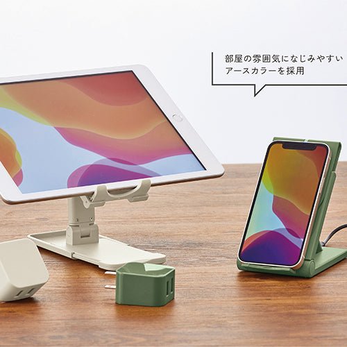 スマホ&タブレットスタンド(オリーブ) - 販促日本一