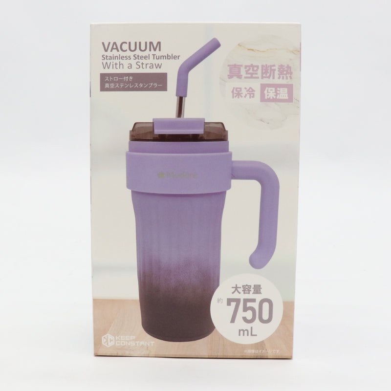 ストロー付き真空ステンレスタンブラー