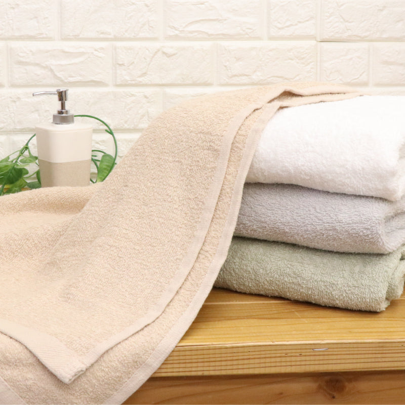 コットン100％ナチュラルBigバスタオル　4色アソート