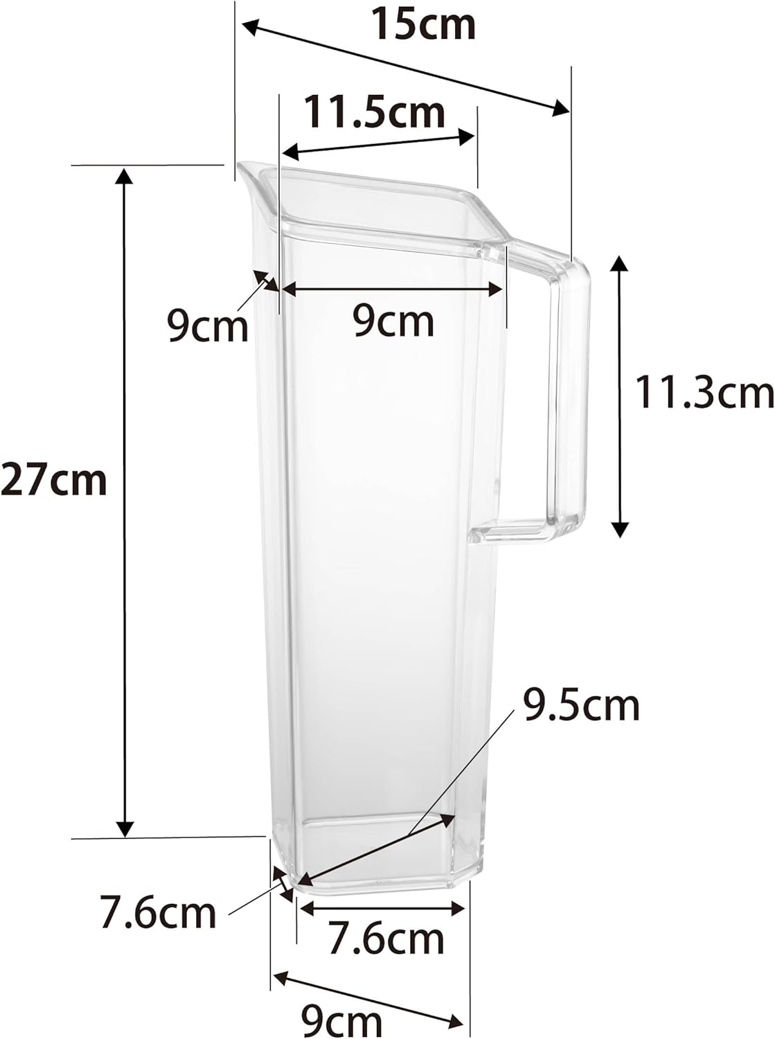 山崎実業 tower ハンドル付き冷水筒 タワー 1.2L