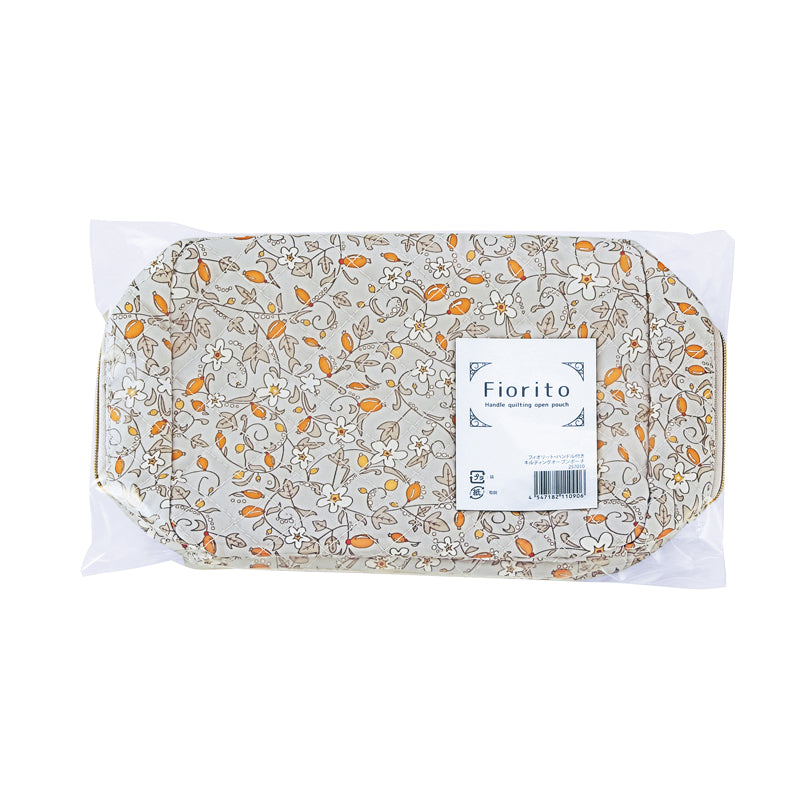 フィオリート・ハンドル付きキルティングオープンポーチ