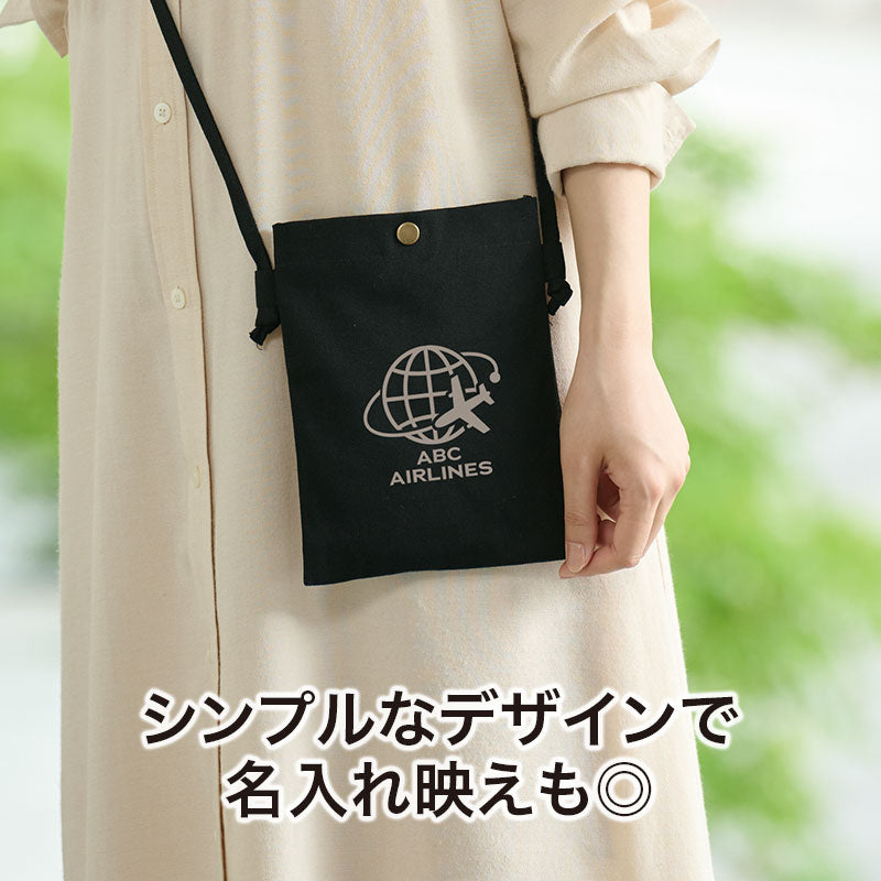 カラモ コットンスマホサコッシュ ブラック