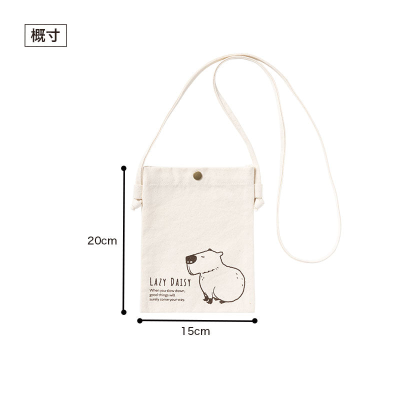 のんびり日和 コットンスマホサコッシュ