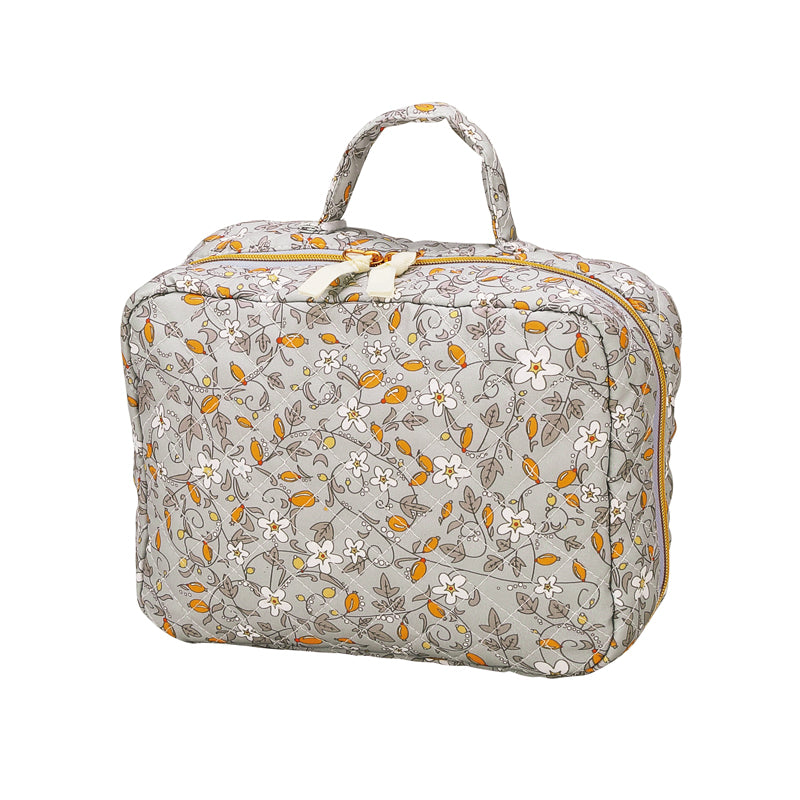 フィオリート・ハンドル付きキルティングオープンポーチ