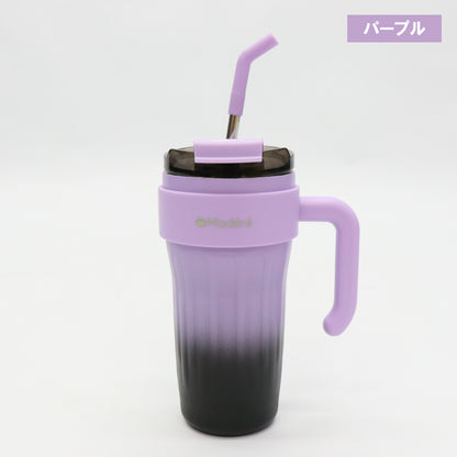 ストロー付き真空ステンレスタンブラー