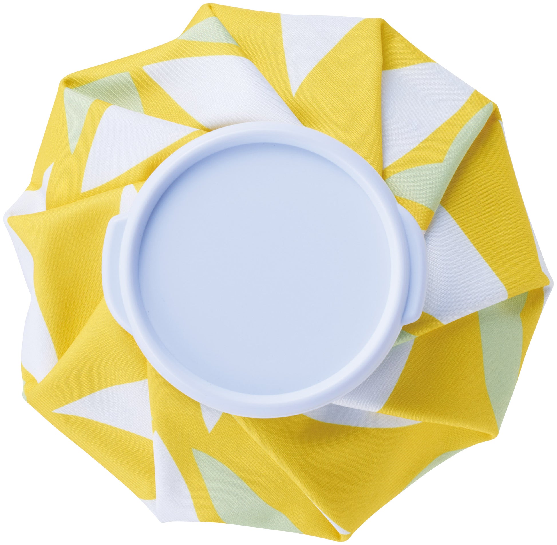 伊砂文様　氷のうイエローを上から見たイメージ