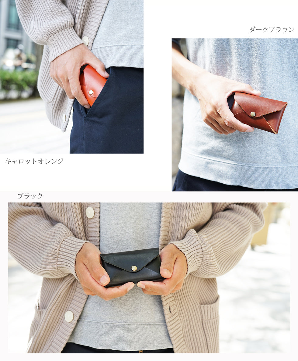 jour7[ジョルセ] / カードケース[lettre-レットル]　キャロットオレンジ、ダークブラウン、ブラック