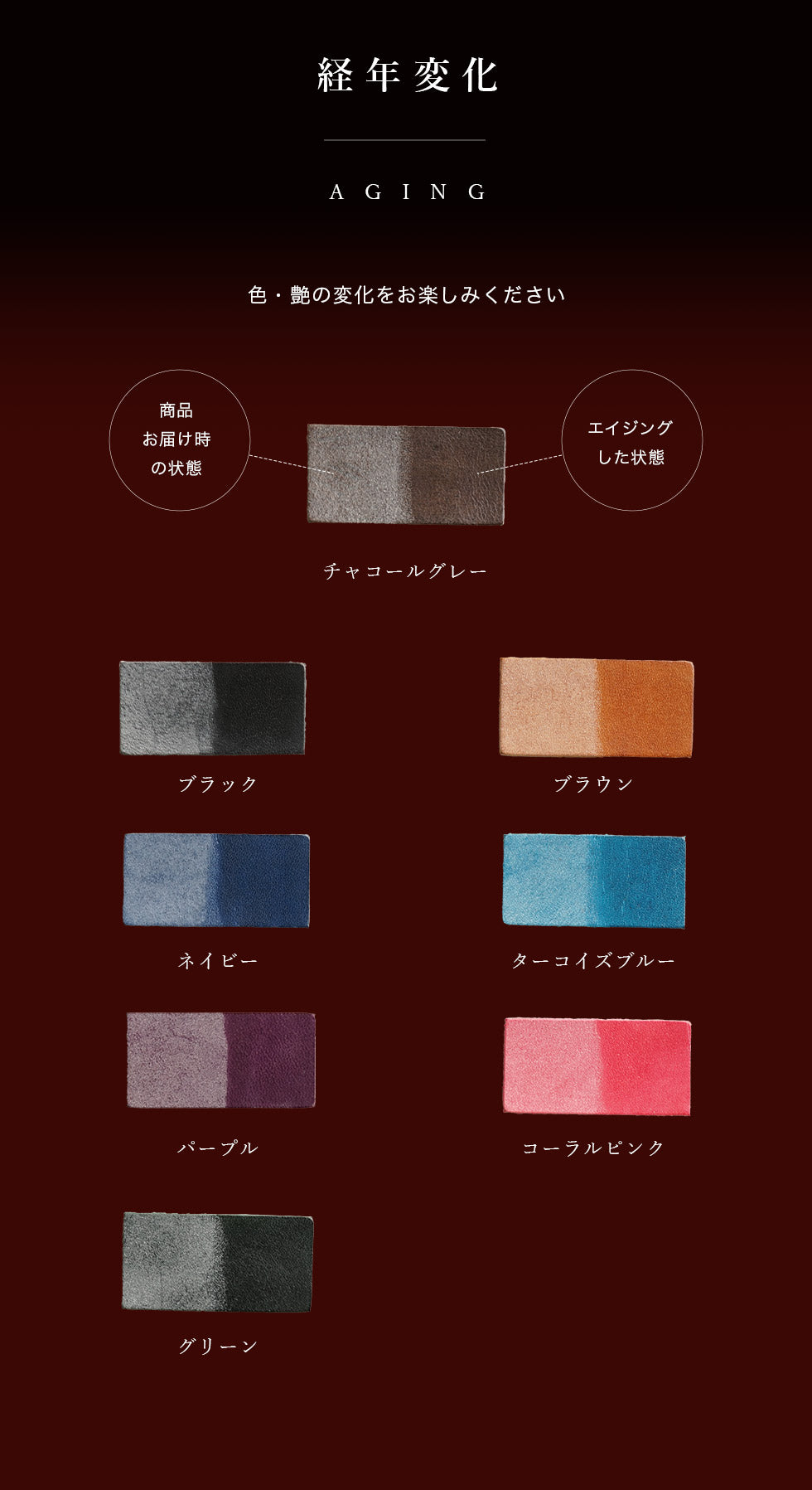 jour7[ジョルセ] / ロロマ 丸キーリング・ネームタグ・キーホルダー [uni-ユニ]　経年変化イメージ