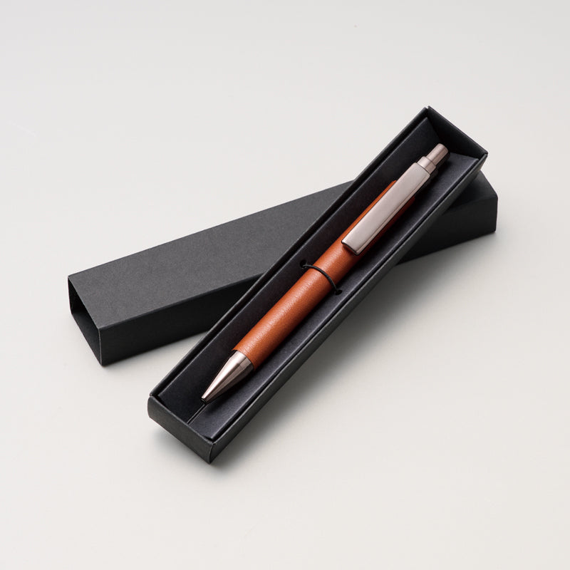 レザー調ボールペン【色指定可】　ブラウン