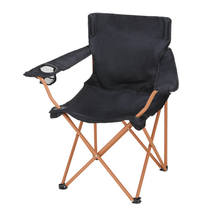 レジャーアンドライフ・ポータブルチェア（ひじ掛け付き）【色指定可】ブラック