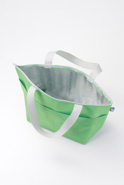 リル　再生PETポケット付保冷温バッグのグリーン上から見たイメージ