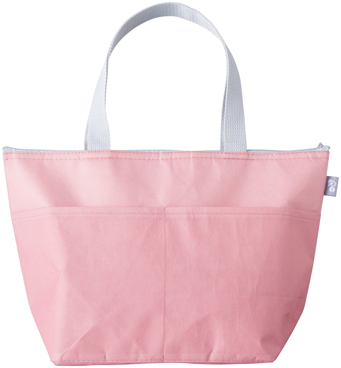 リル　再生PETポケット付保冷温バッグのピンク　ポッケの面