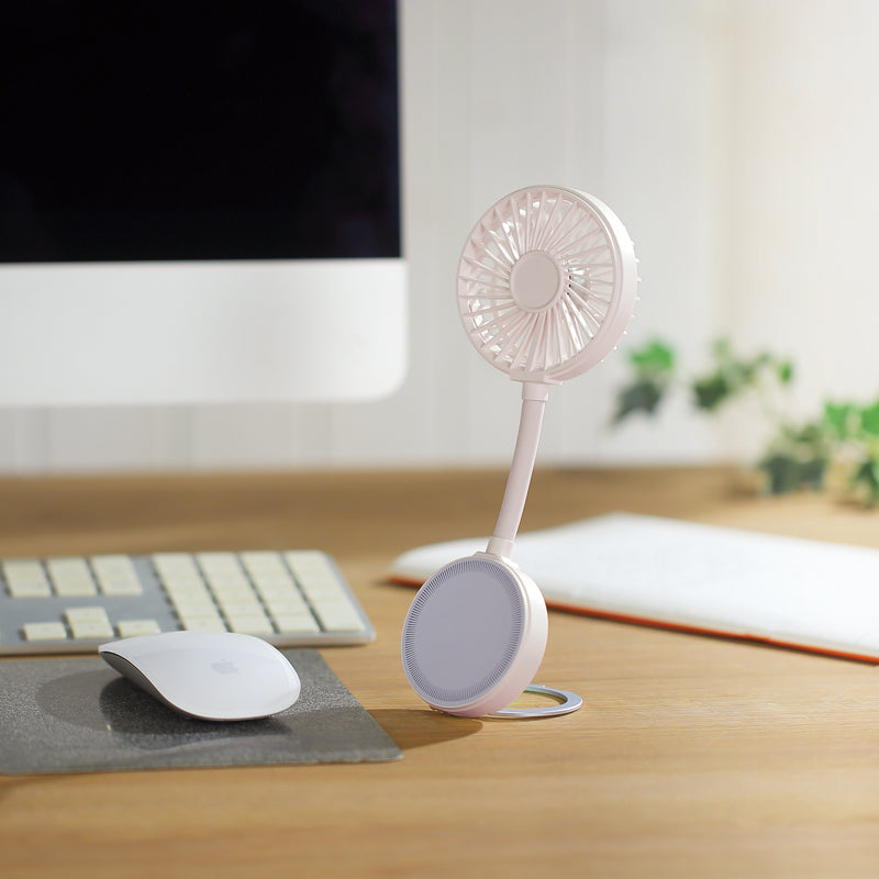 マグネット対応充電式フレキシブルアームファン　使用イメージ