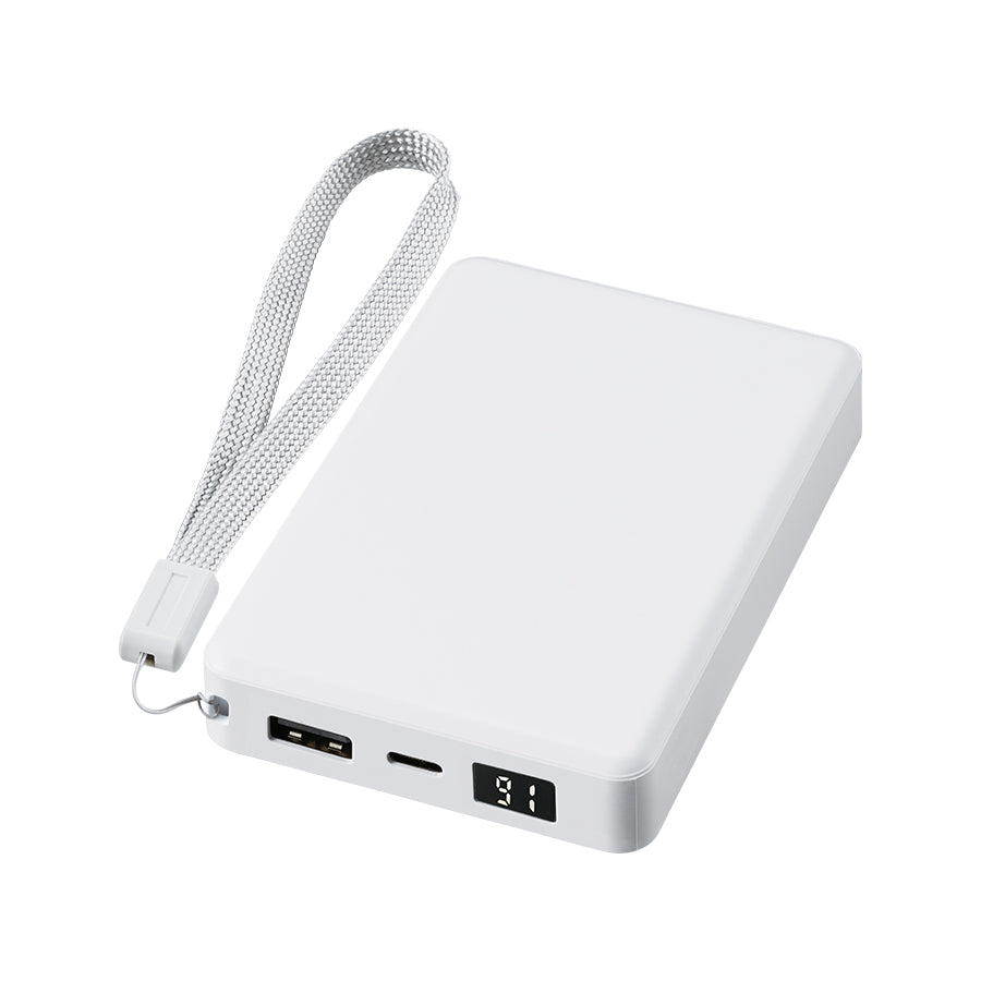 モバイルチャージャー8000　デジタル表示付  全体イメージ　ホワイト