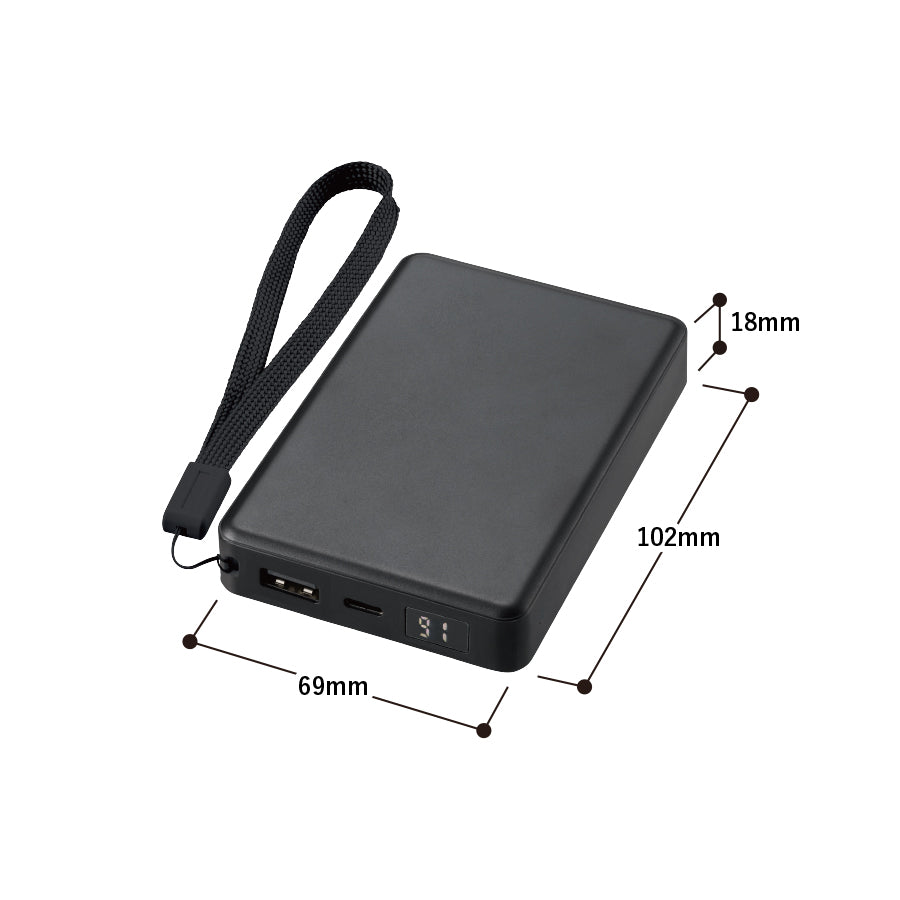 モバイルチャージャー8000　デジタル表示付　サイズ