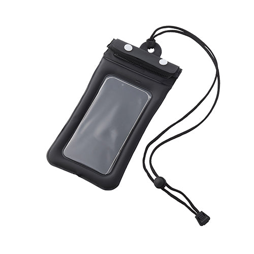 携帯防水ポーチ　ブラック(斜め)