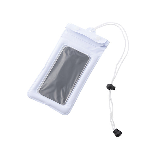 携帯防水ポーチ　ホワイト(斜め)